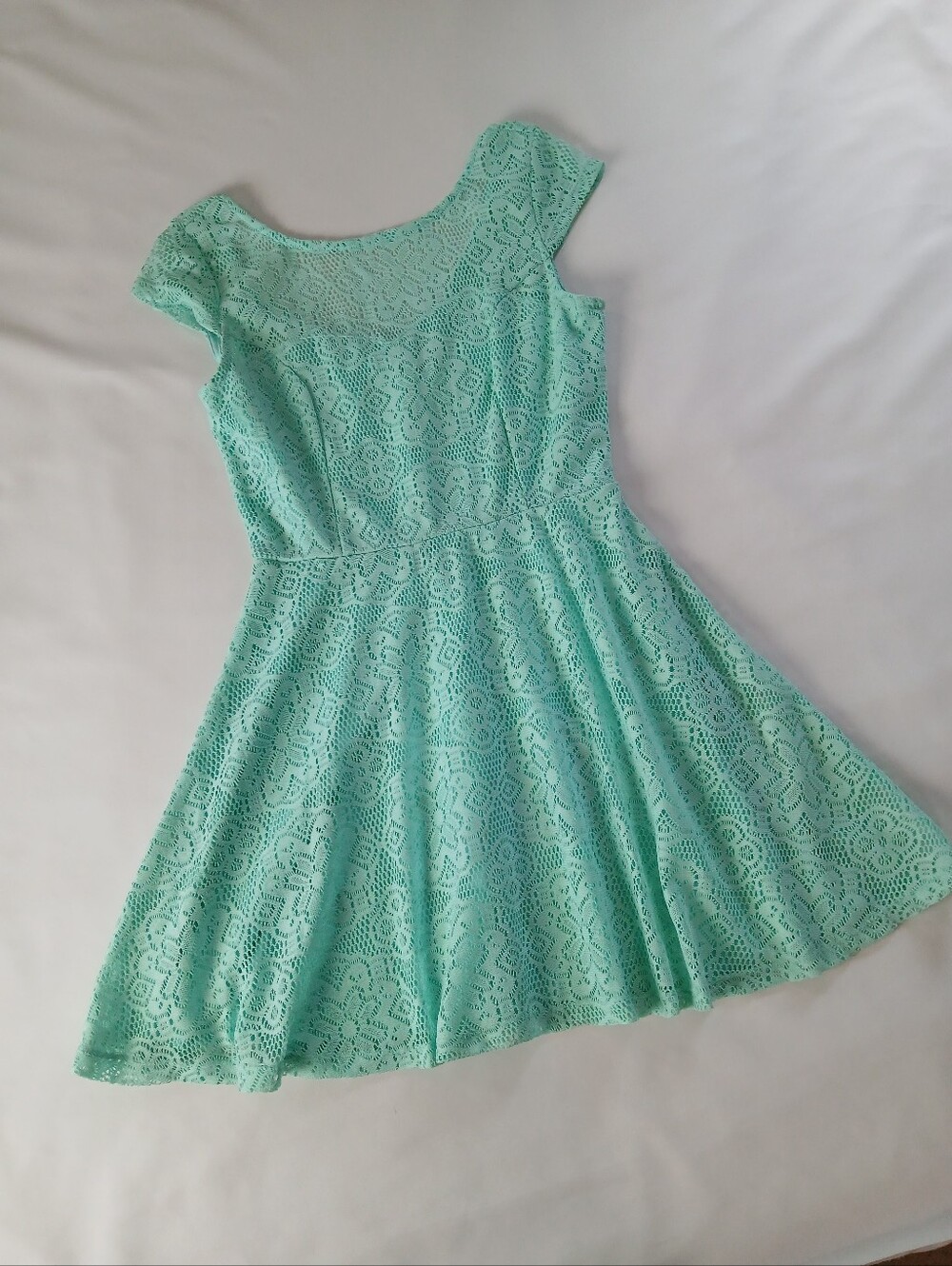 Joe Boxer Lace Overlay Cap Sleeve Skater Dress
